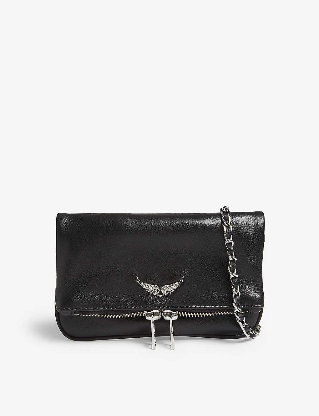 Zadig & Voltaire Women's Noir Black Rock Nano Leather Clutch Bag - Lyst