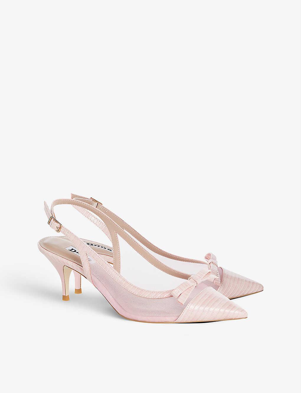 Dune Leather Celeste Kitten-heel Court Shoes in Pink | Lyst