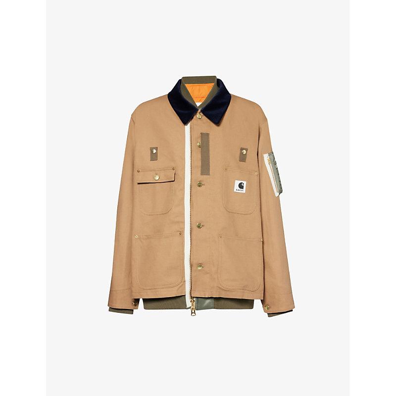 Sacai X Carhartt Wip Detroit Brand-patch Regular-fit Cotton Jacket