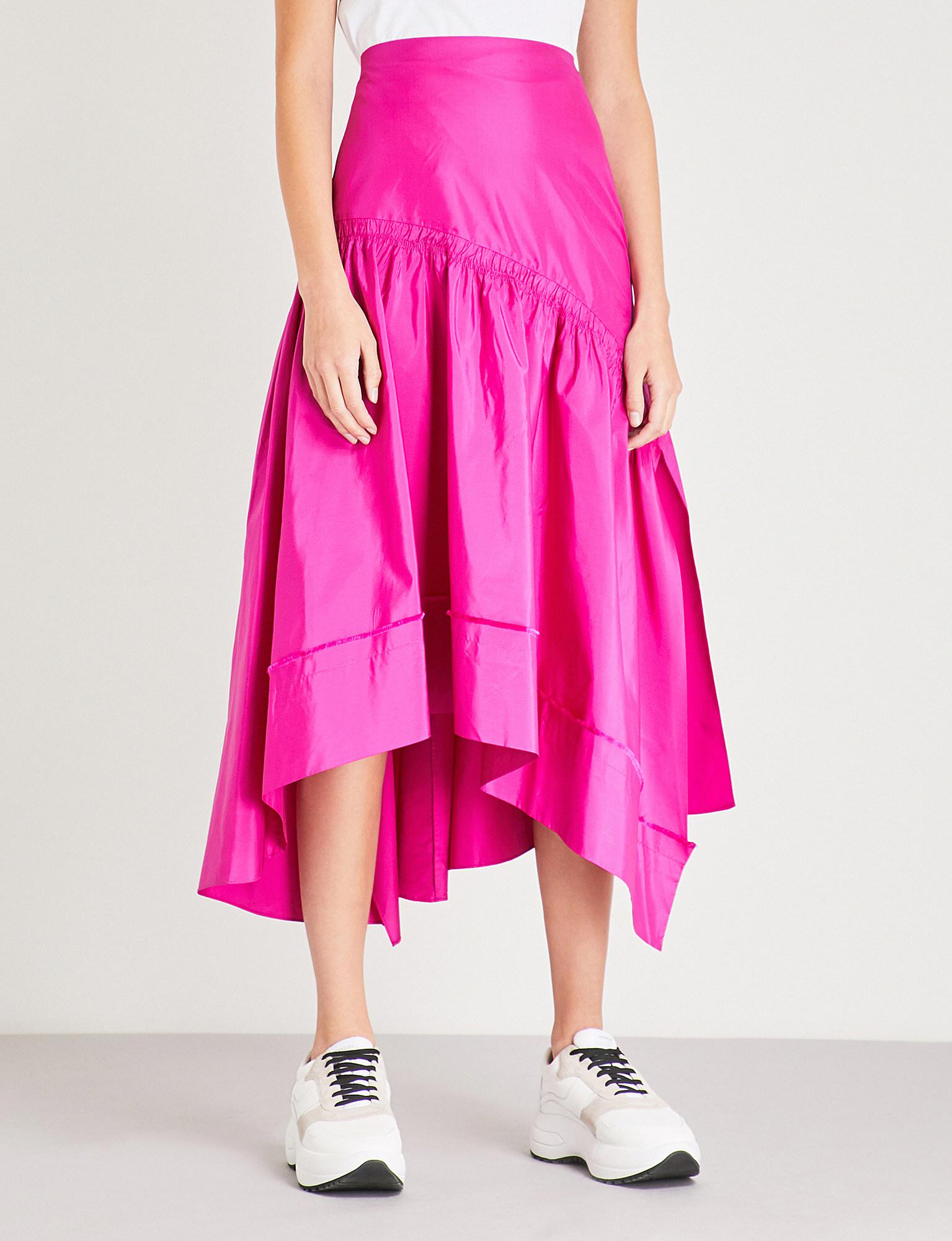 taffeta midi skirt