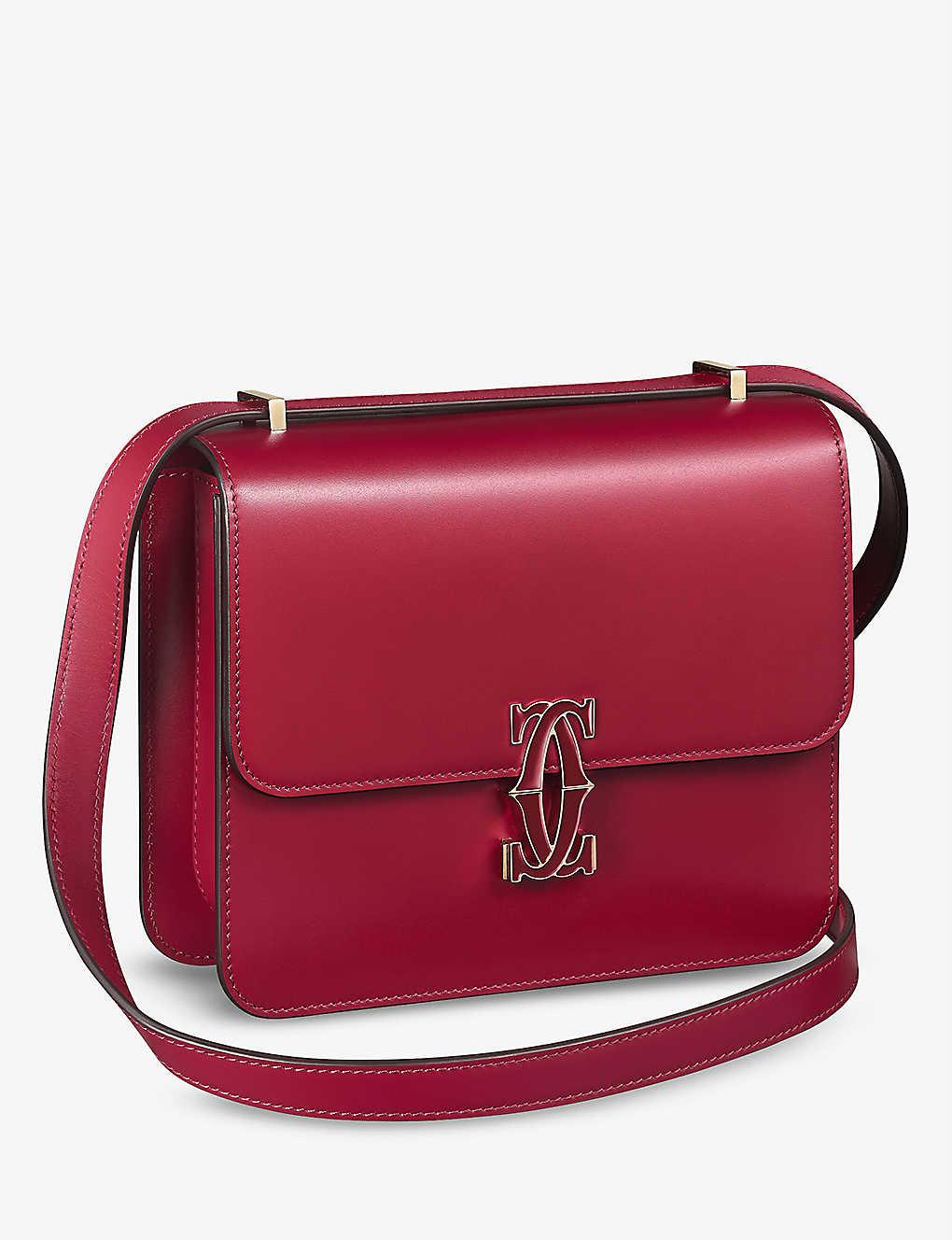 Cartier Double C De Mini Leather Crossbody Bag in Red Lyst