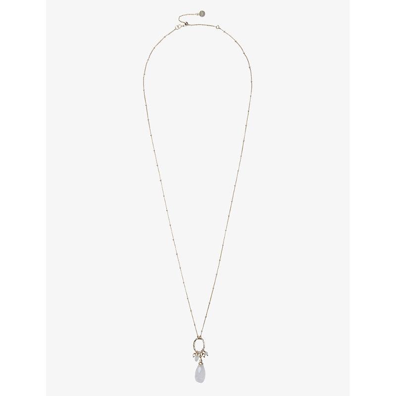 Oval Lariat Necklace Silver — Lola & Company