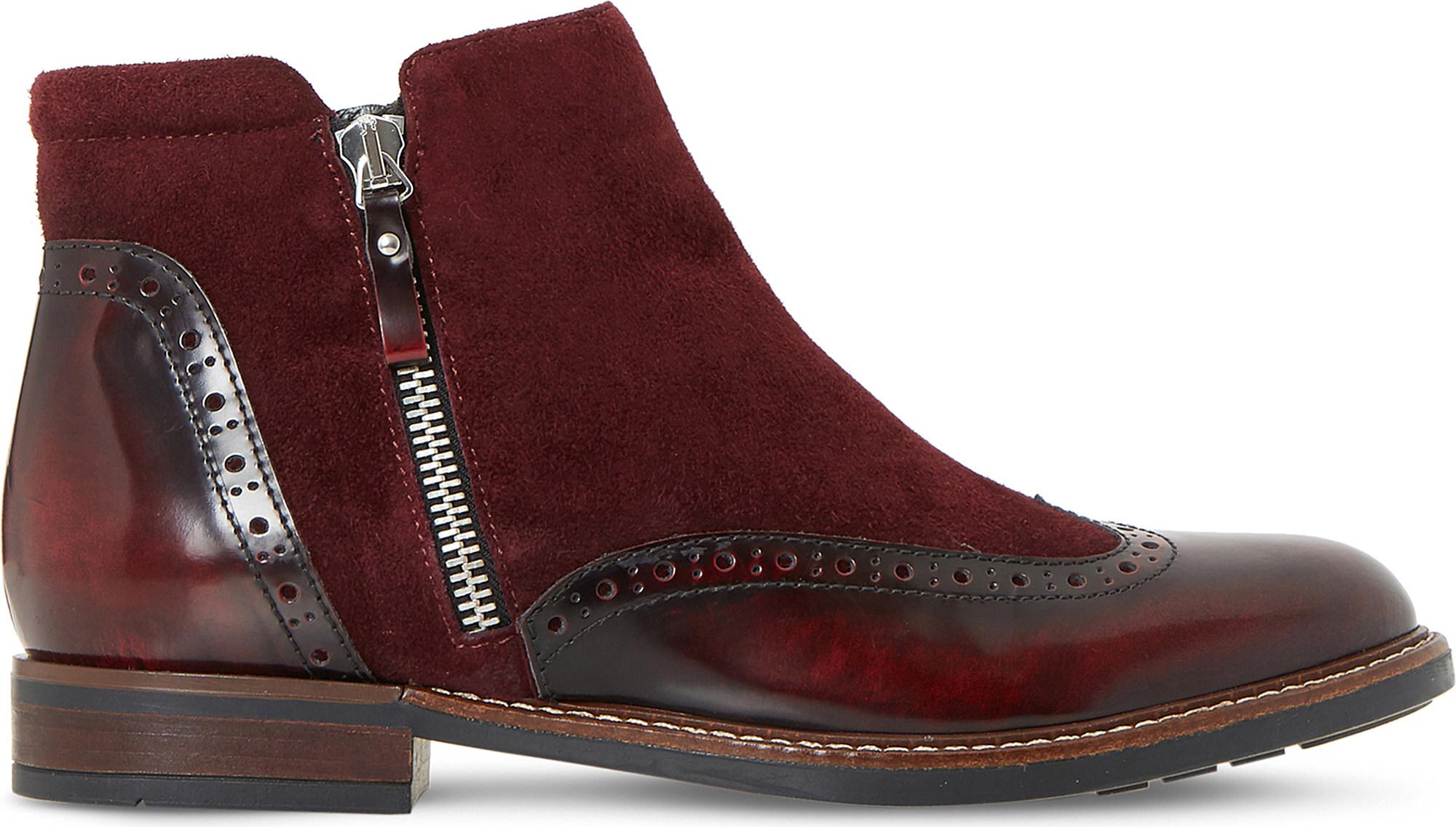 dune burgundy chelsea boots