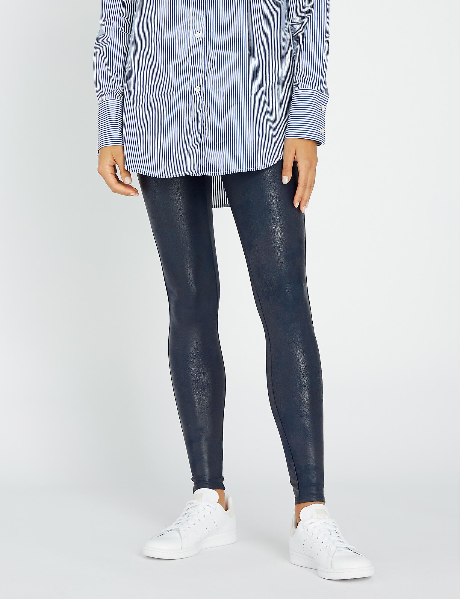 navy leather leggings