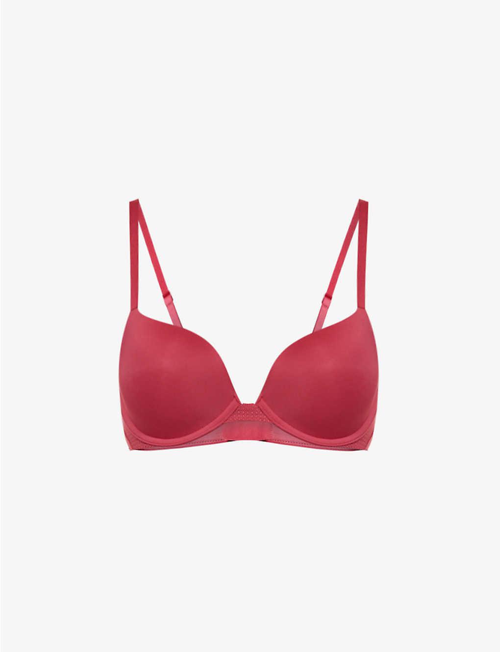 Calvin Klein Perfectly Fit Flex Underwire Stretchwoven Bra in Red Lyst