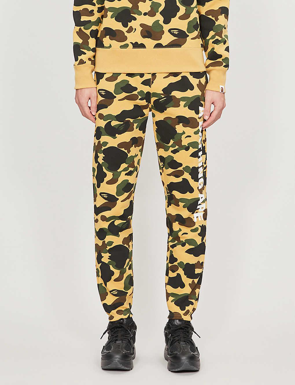 A Bathing Ape 1st Camo Tapered Cotton-jersey Tracksuit Bottoms in Yellow  for Men | Lyst