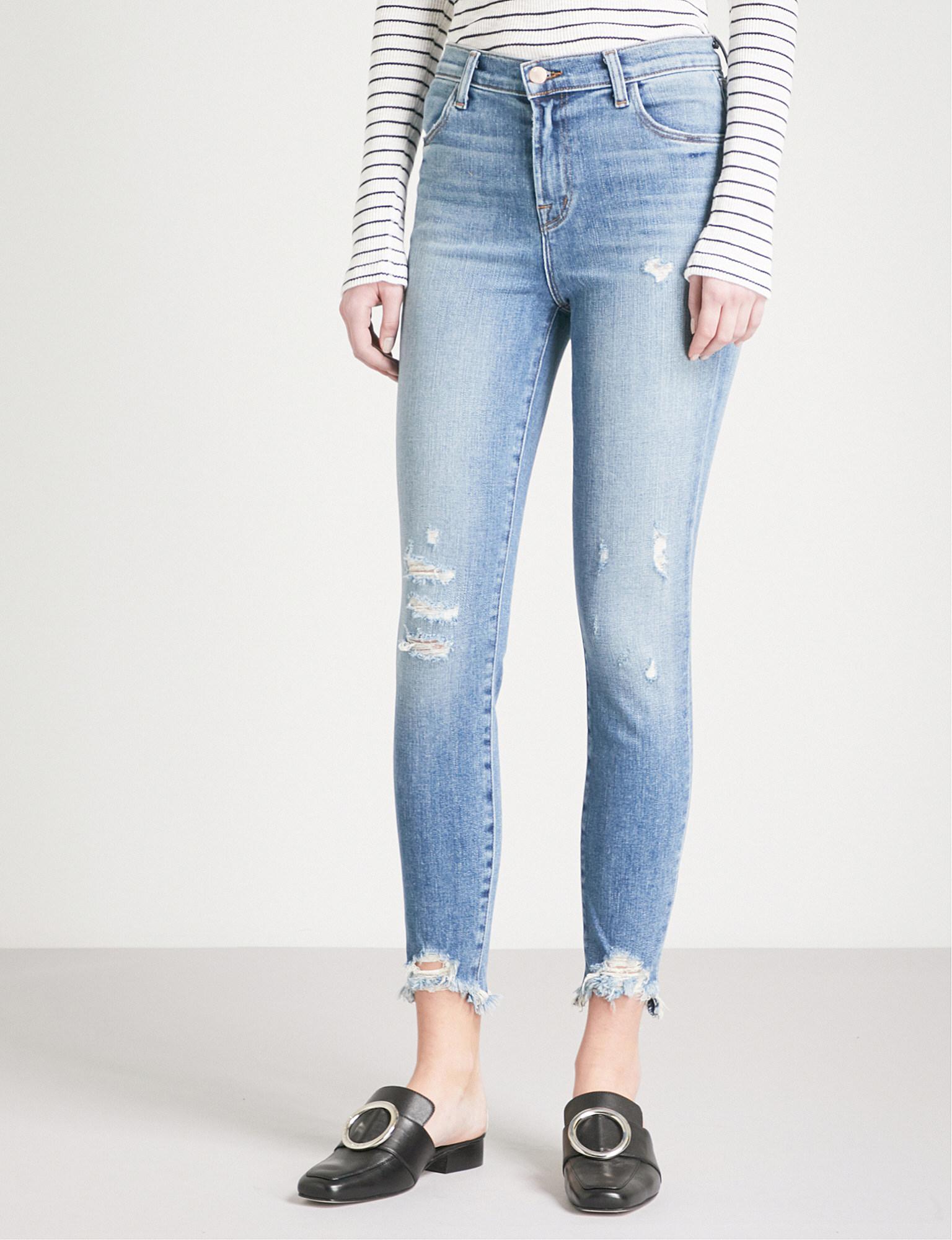 distressed frayed jeans