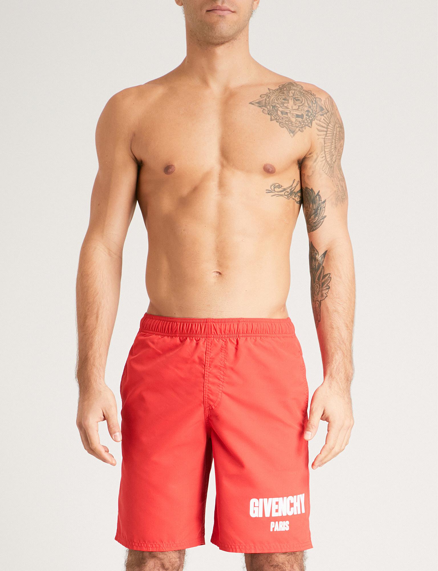 Givenchy Logo-print Swim Shorts in Red 