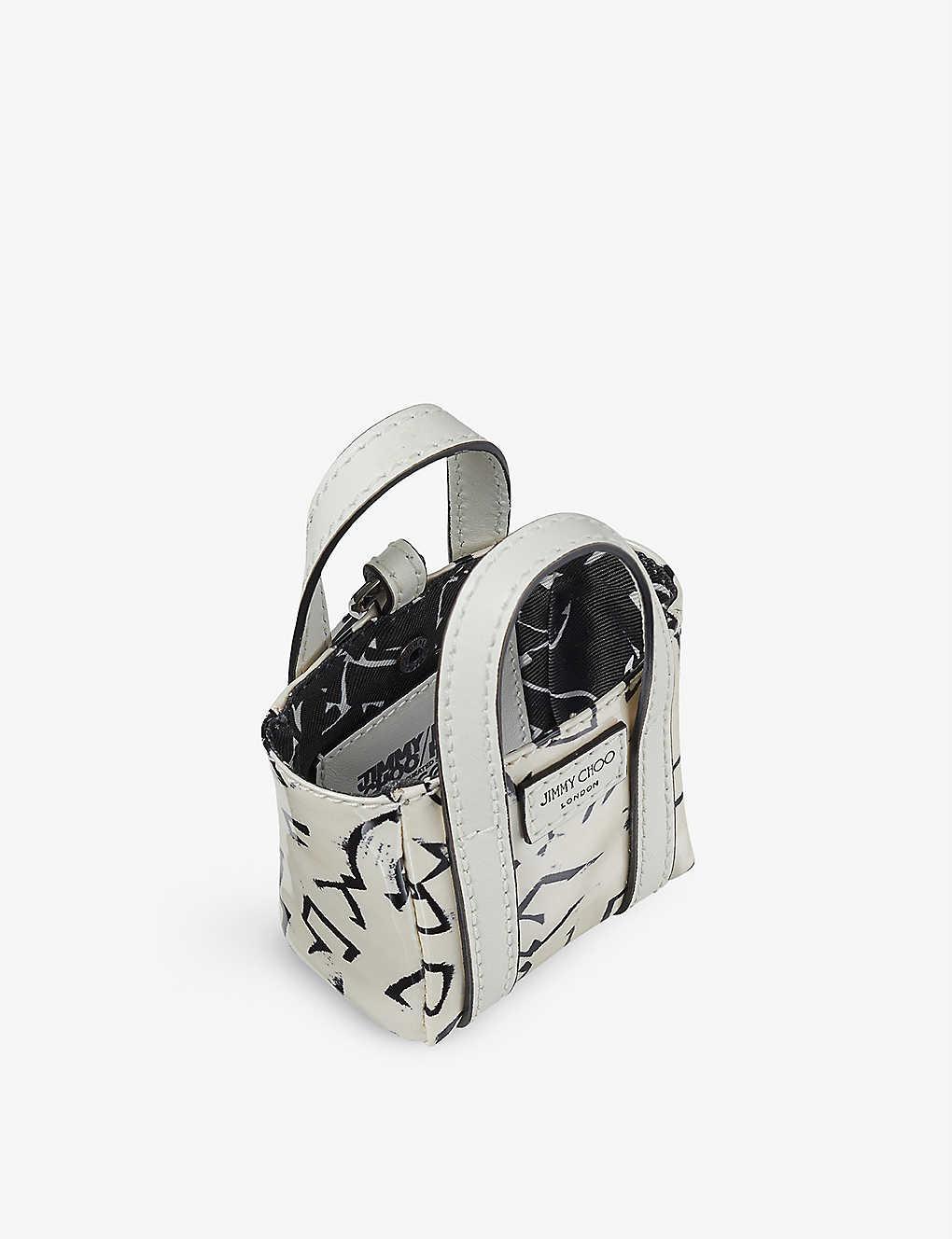 Jimmy Choo X Eric Haze Abstract-print Micro Leather Tote Bag in 