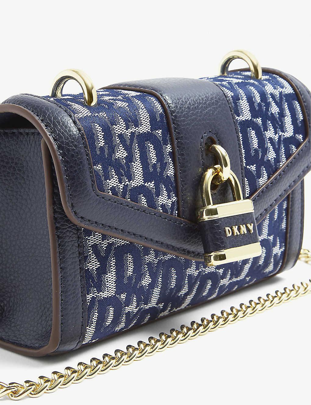 DKNY Ella Logo-design Denim Small Shoulder Bag in Blue | Lyst