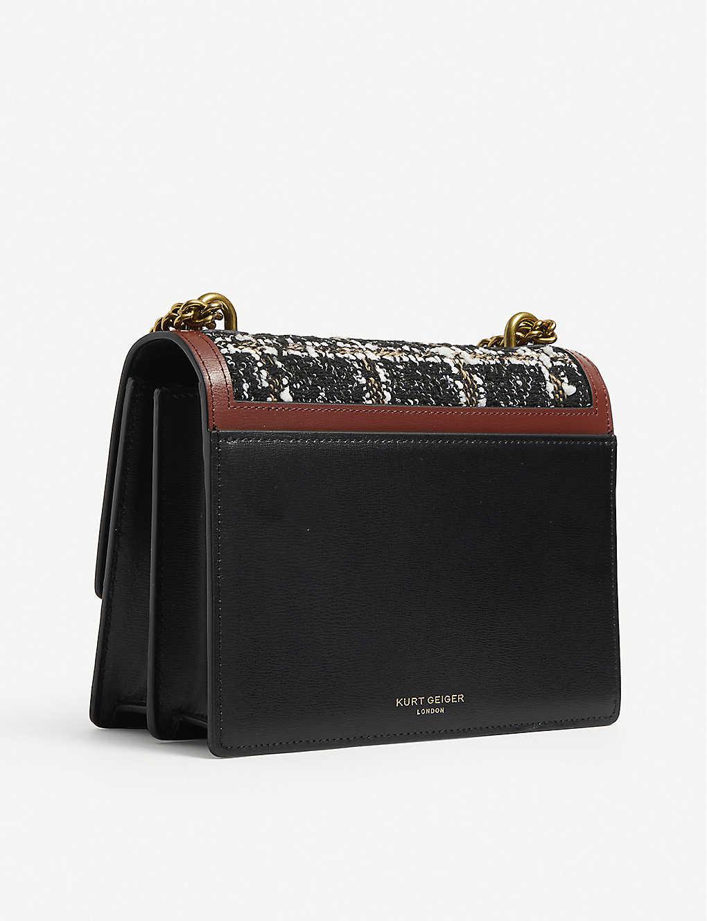 Kurt Geiger Shoreditch Tweed Cross body Bag in Black Lyst