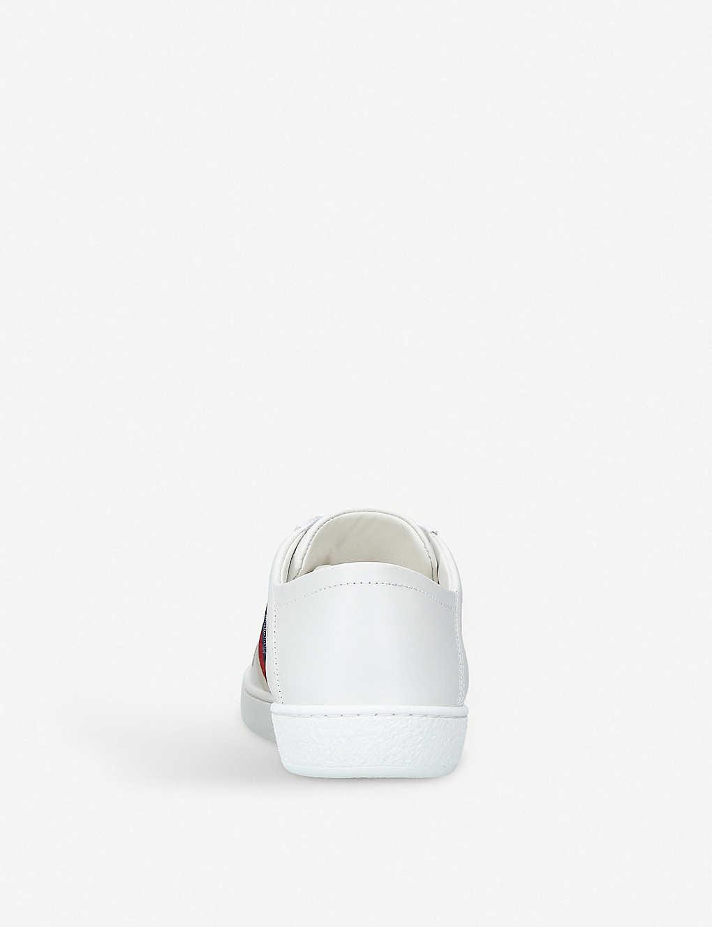 gucci new ace bee embroidered trainers