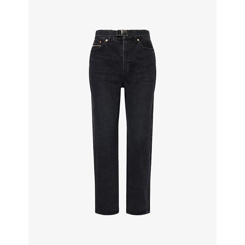 sacai 国内買付 Boot Cut Denim Pants SACAI Belted Bootcut Denim Capri Pants - Bergdorf Goodman