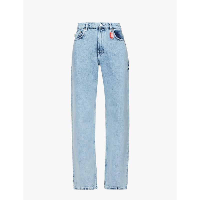 Fiorucci Patti Graphic-print Straight-leg Mid-rise Organic-denim Jeans in  Blue | Lyst