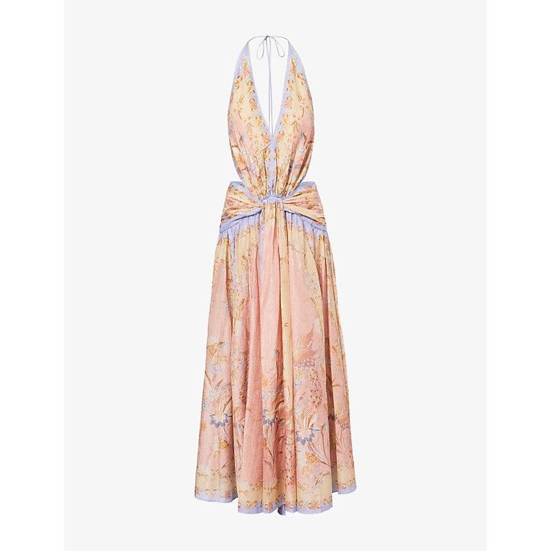 zimmermann allia floral-print linen maxi dress Zimmermann Allia floral-print linen maxi dress