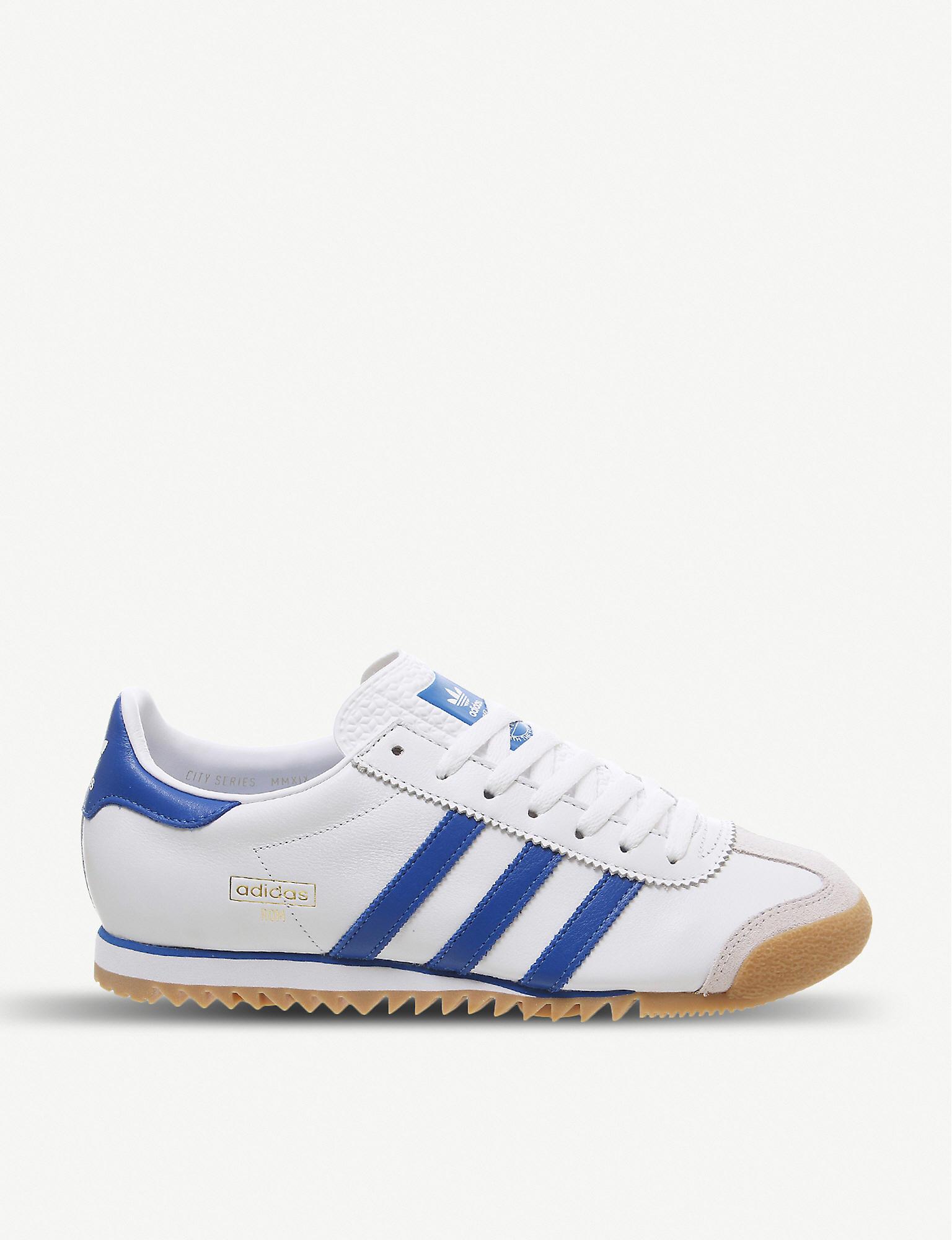 adidas Rom Leather Trainers in White Bright Grey (White) for Men | Lyst