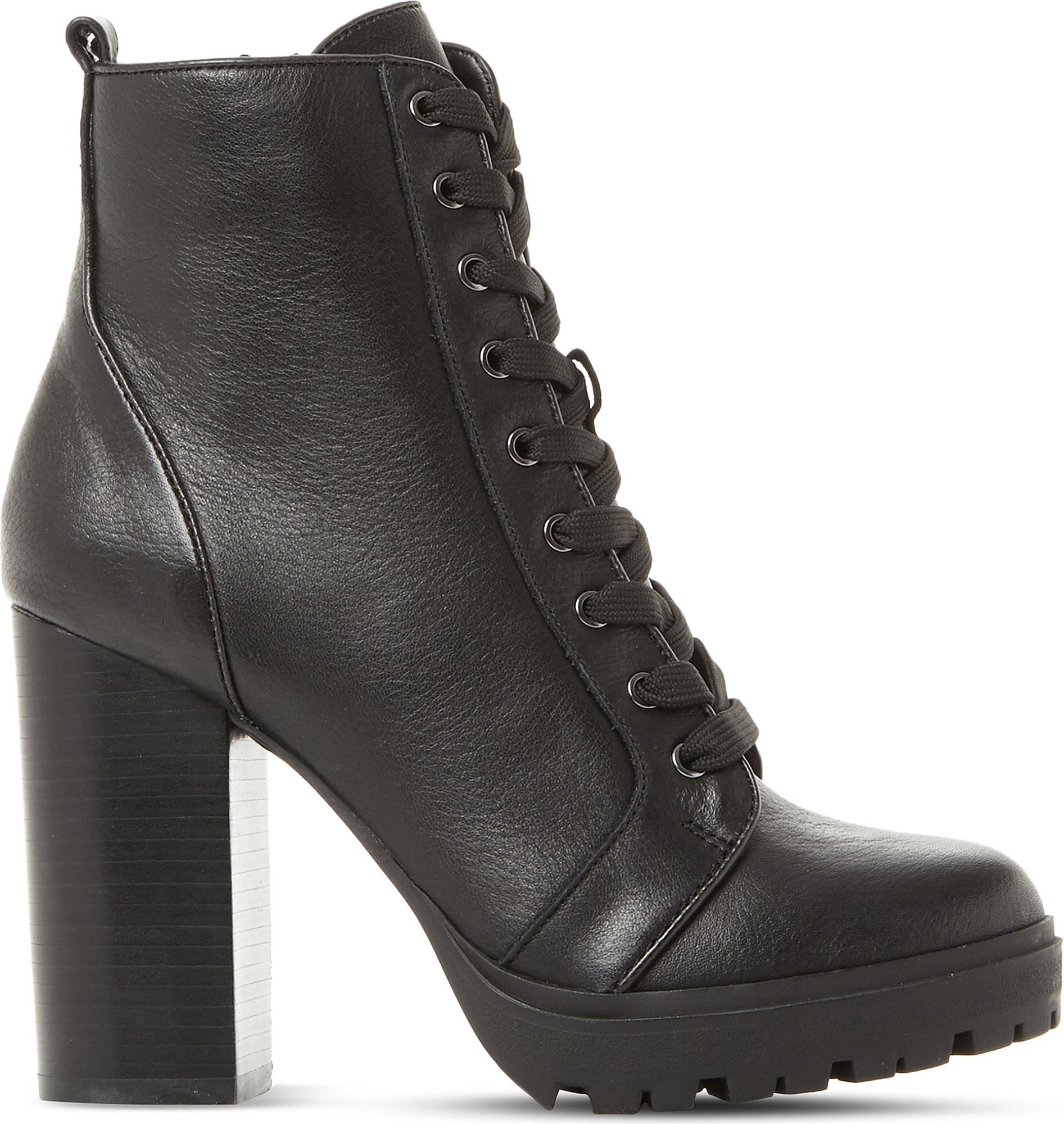 Steve Madden Laurie Leather Heeled Ankle Boots in Black - Lyst