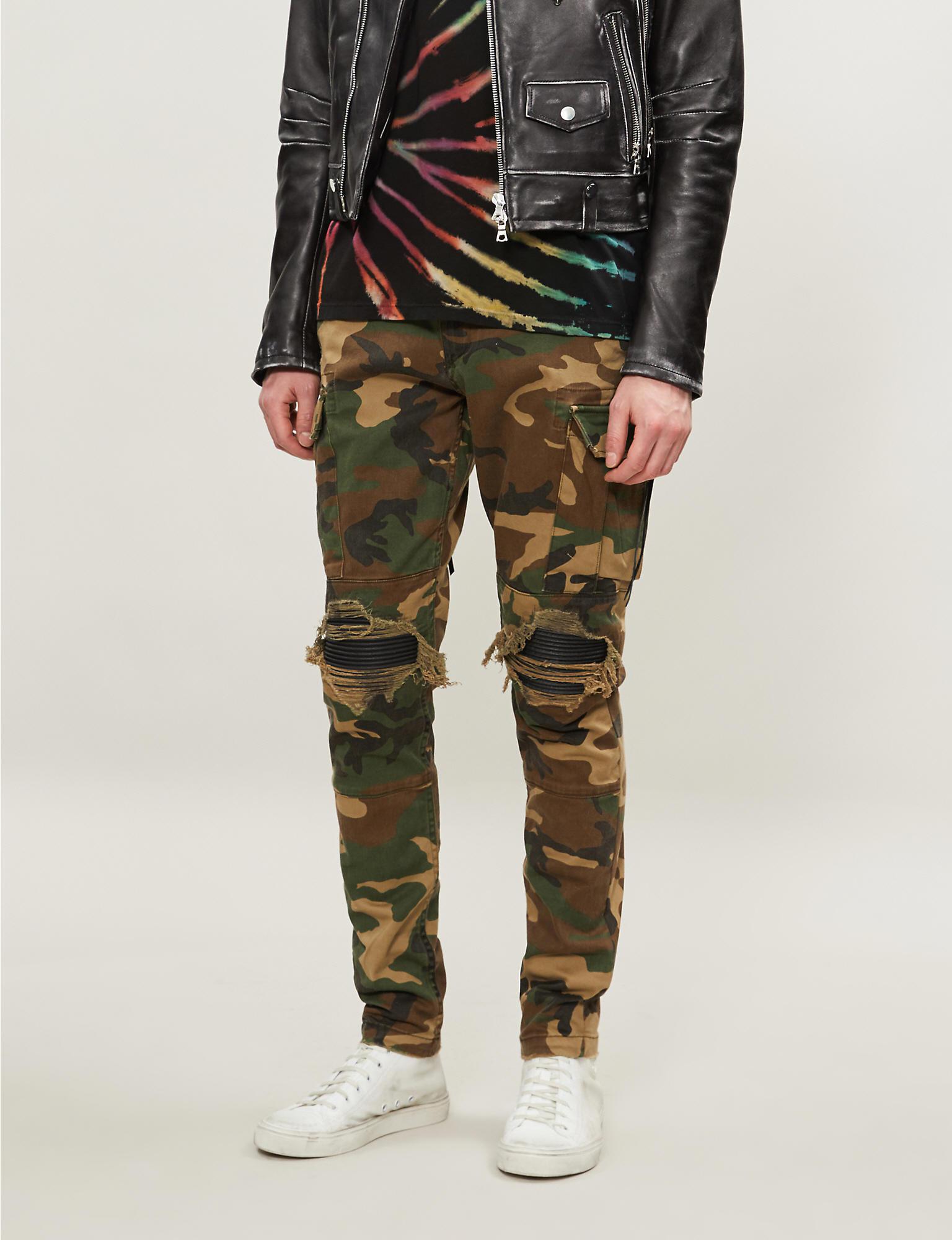 Amiri Camouflage Print Cargo Trousers in Green for Men Lyst