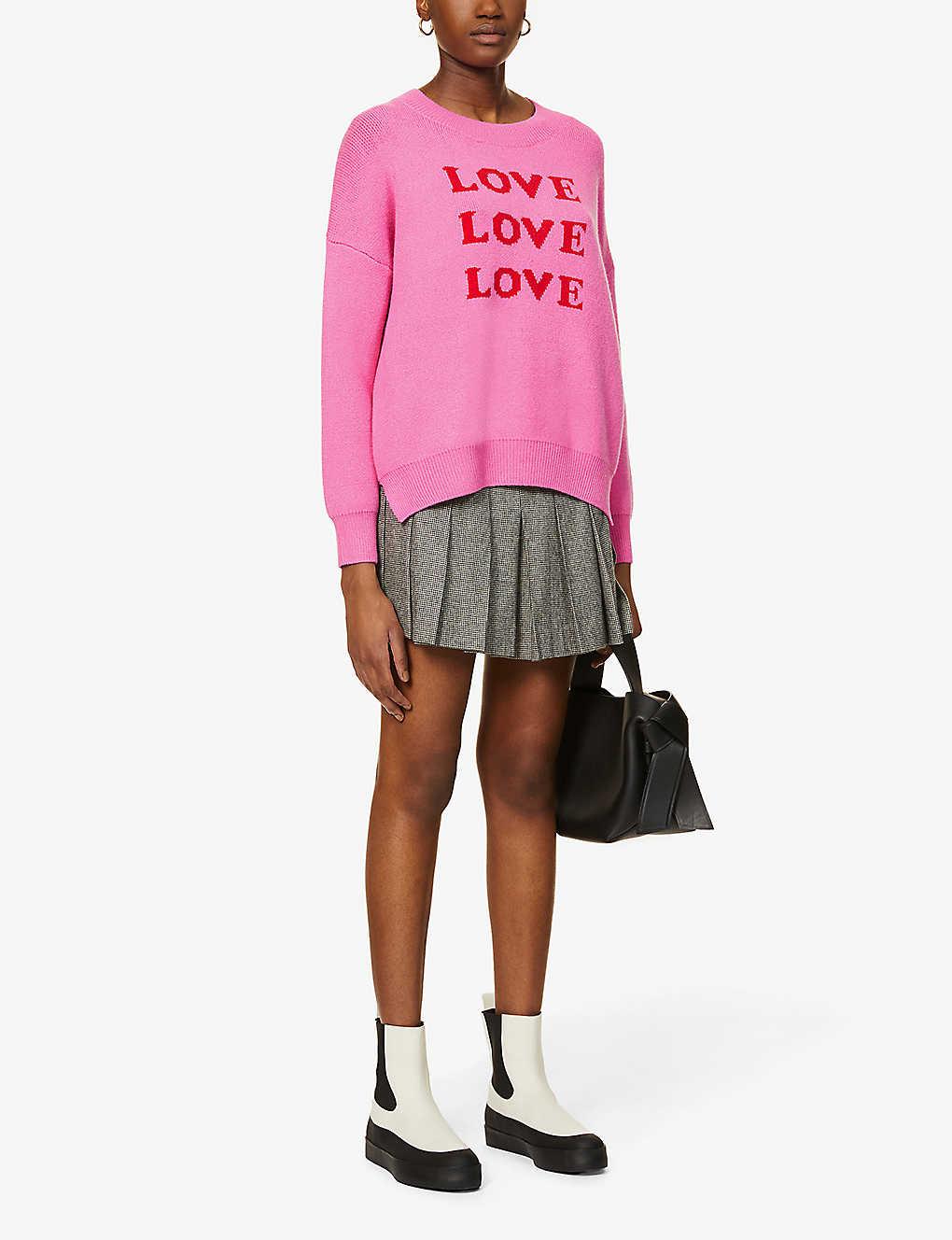Slogan-print Knitted Jumper 