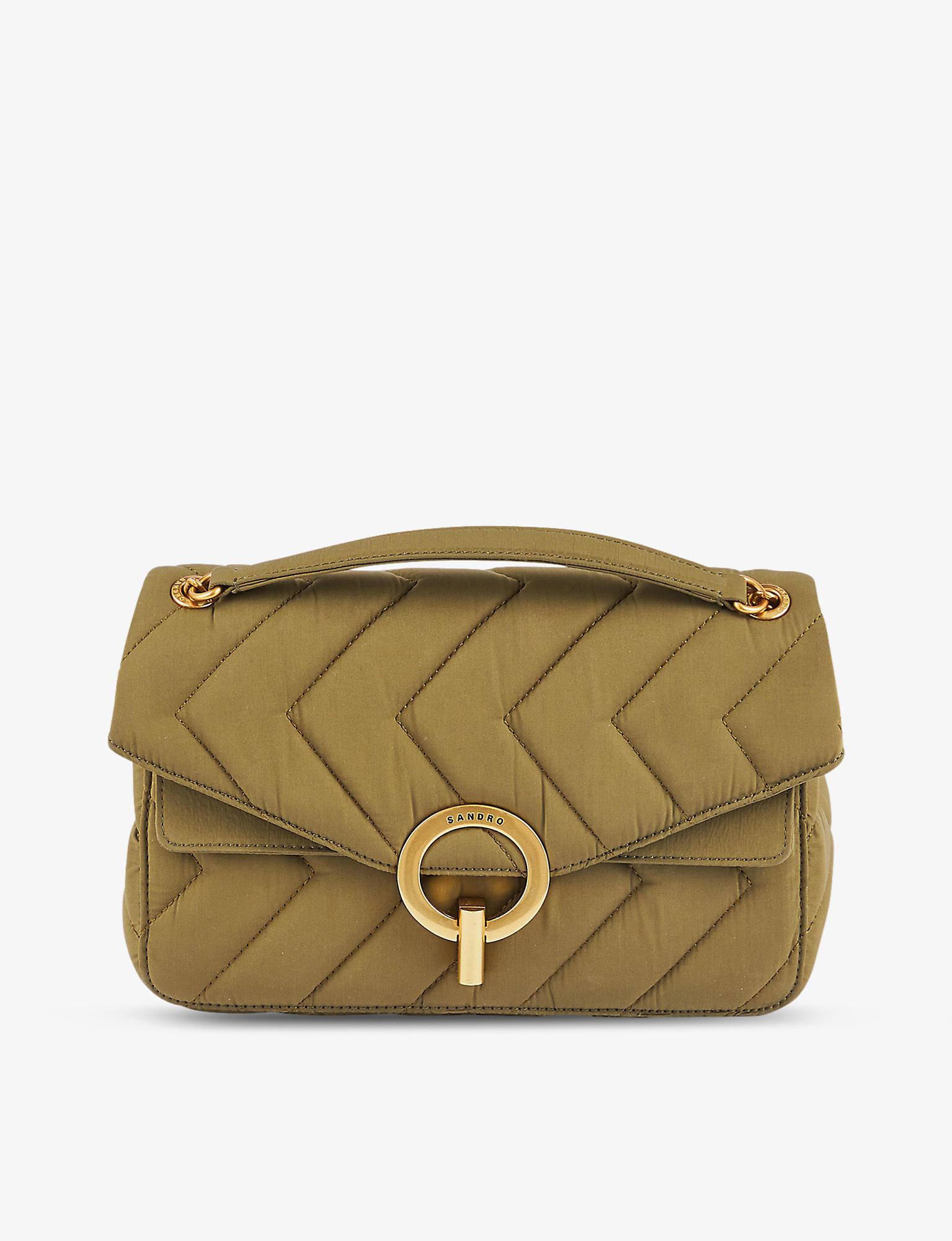 Sandro Yza Quilted Nylon Shoulder Bag in Natural Lyst