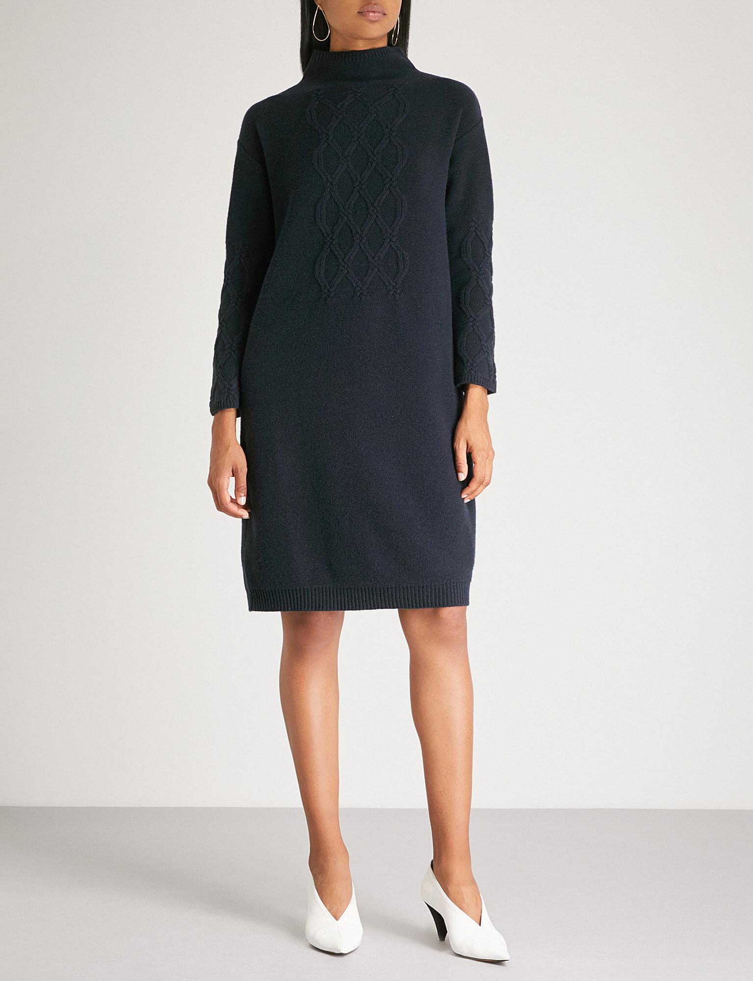 Max Mara Orietta Wool And Cashmereblend Dress in Navy (Blue) Lyst