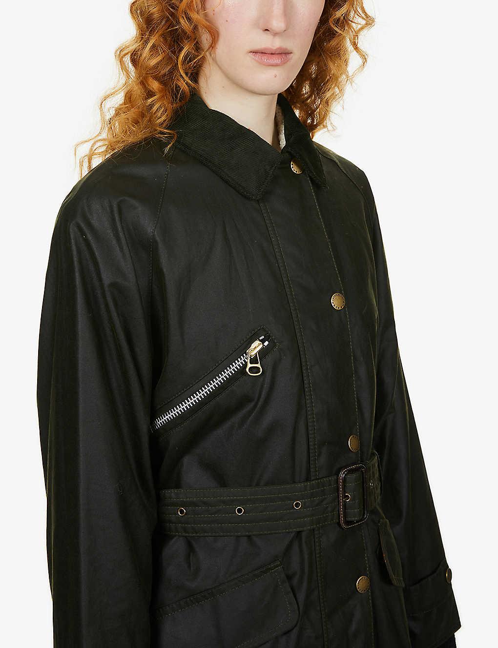 Barbour X Alexa Chung Edna Waxed-cotton Coat in Black | Lyst