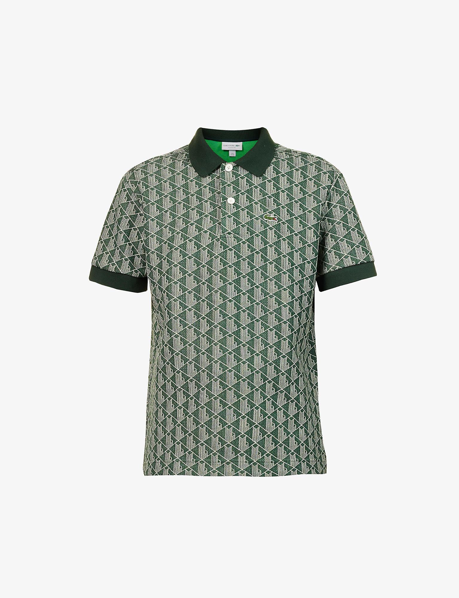 Lacoste Men's Classic Fit Monogram Print Polo