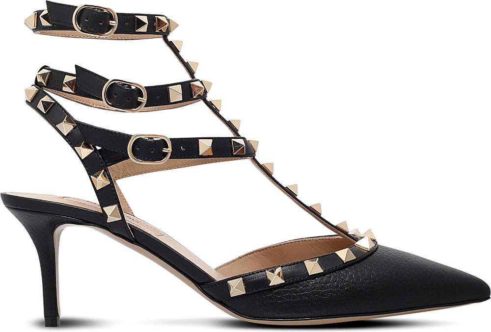 Lyst - Valentino Rockstud 65 Leather Courts in Black