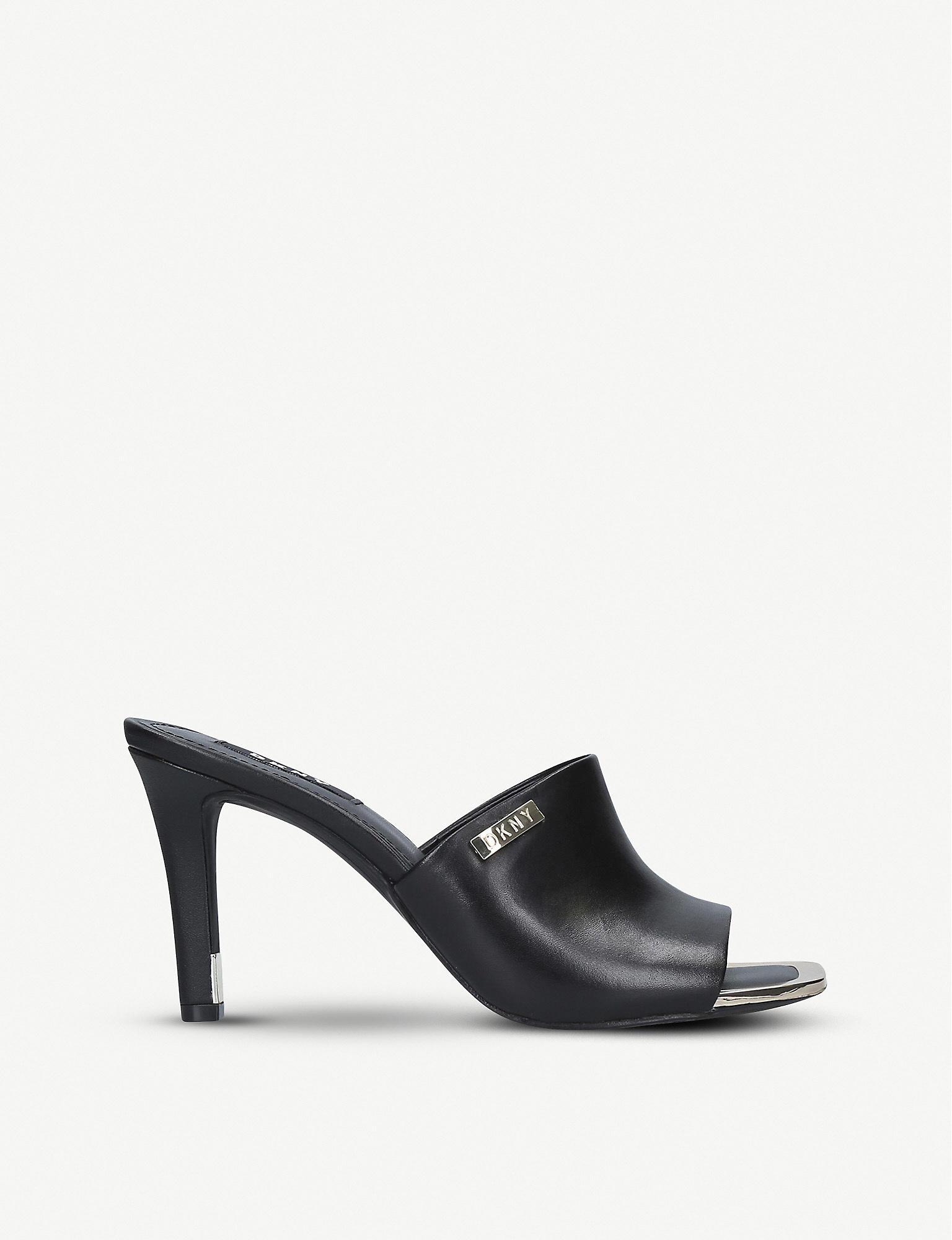 DKNY Bronx Leather Heeled Mules in 