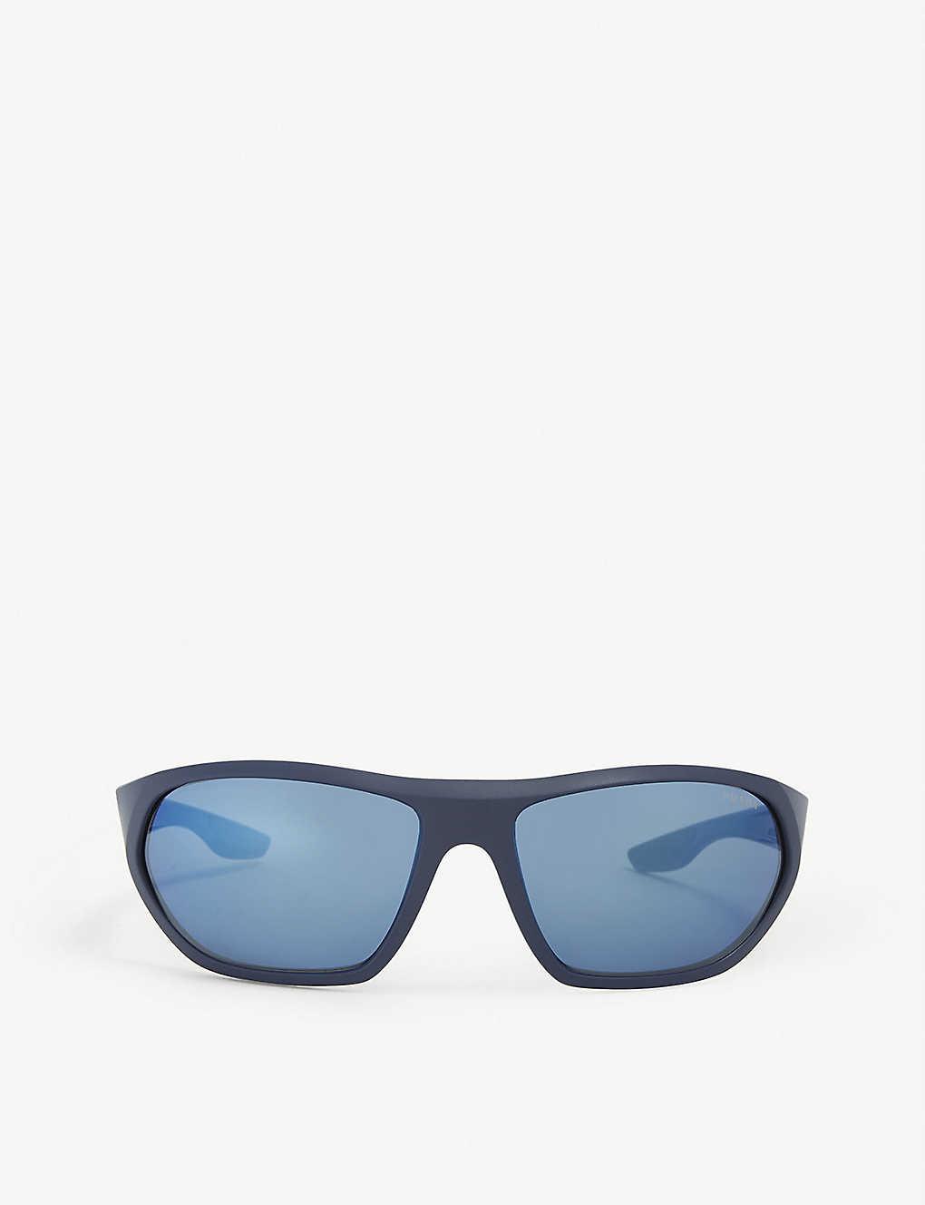Prada Linea Rossa Ps18us 66 Active Rectangle Frame Sunglasses in Blue ...