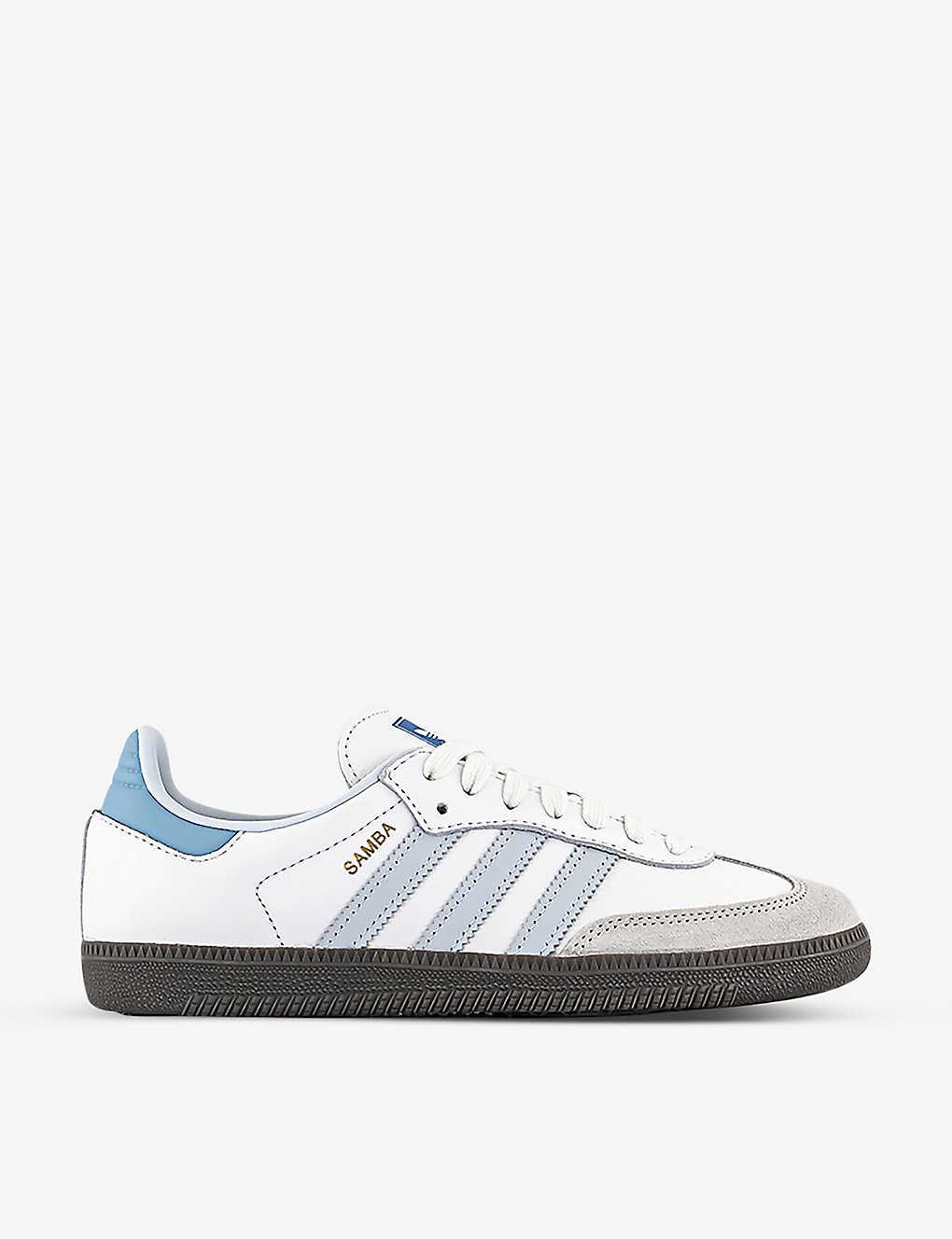Adidas samba white sale blue