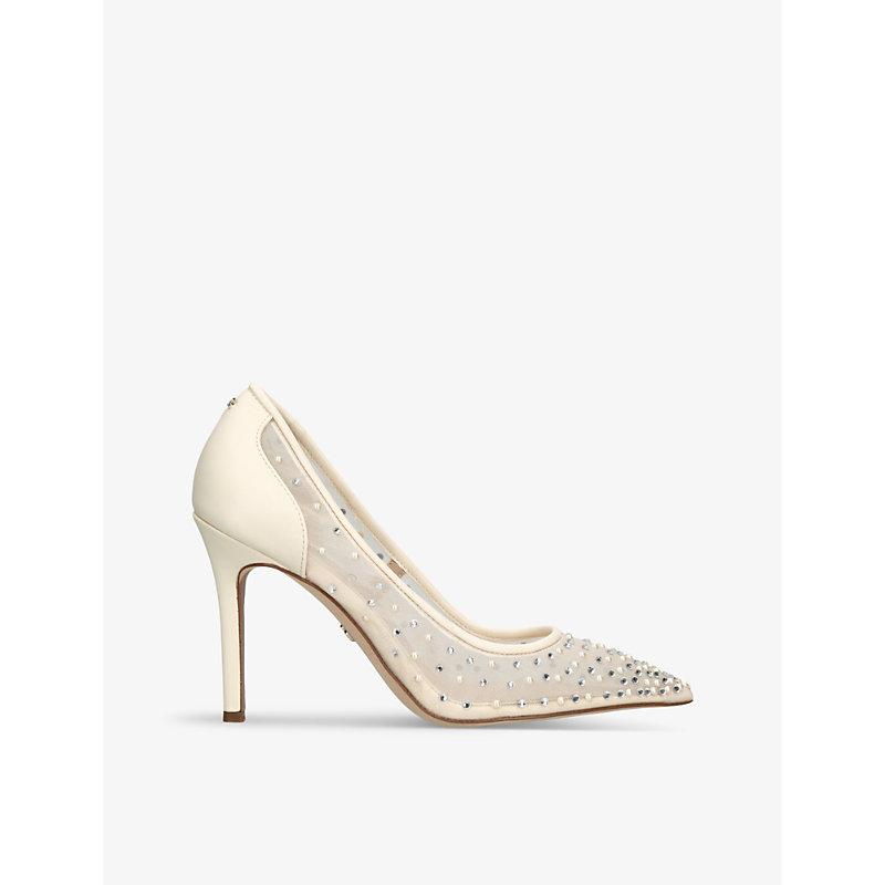 Sam Edelman Hazel Rhinestone Embellished Mesh Courts in White Lyst UK