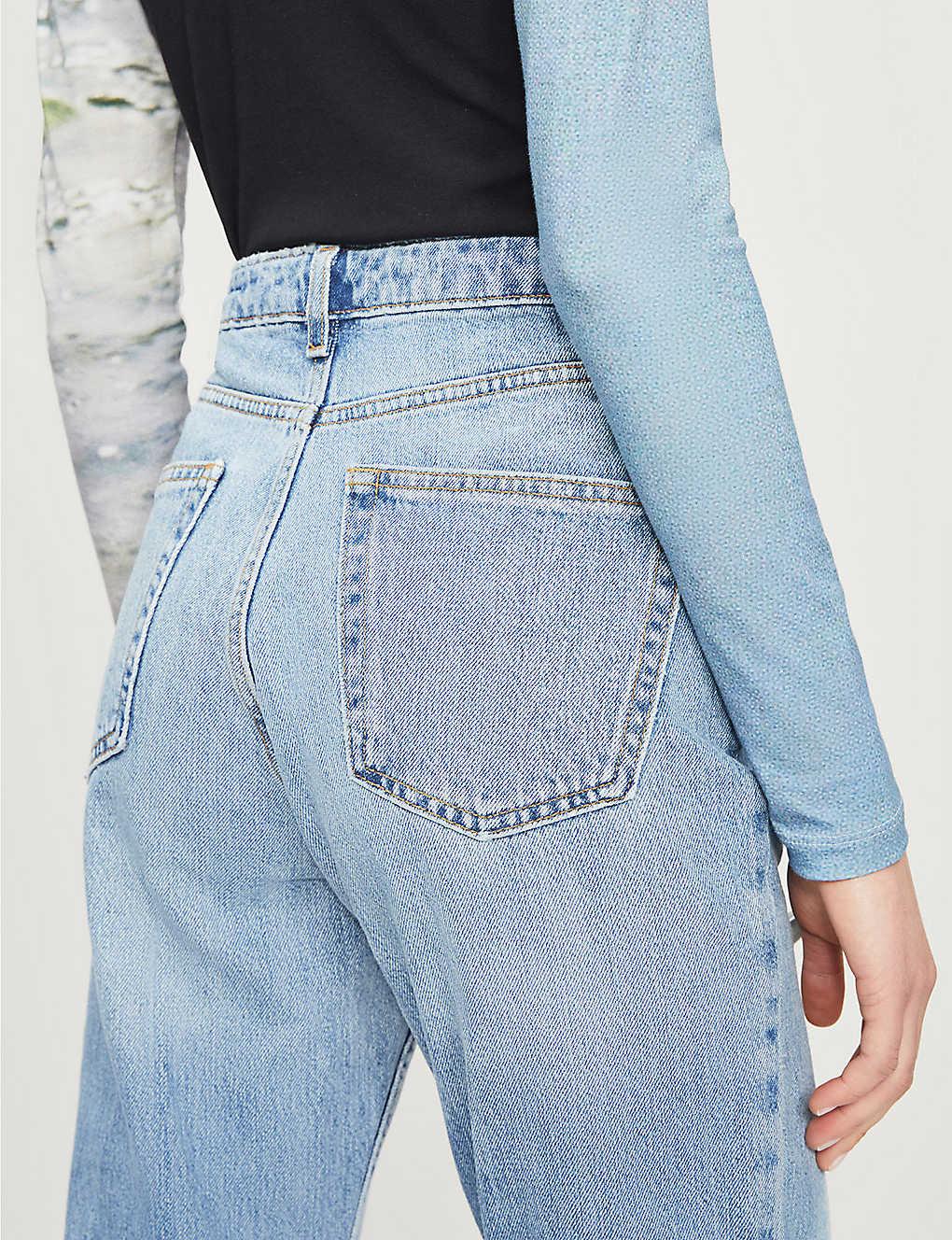 TOPSHOP Denim Id Blue Wash Mom Tapered 