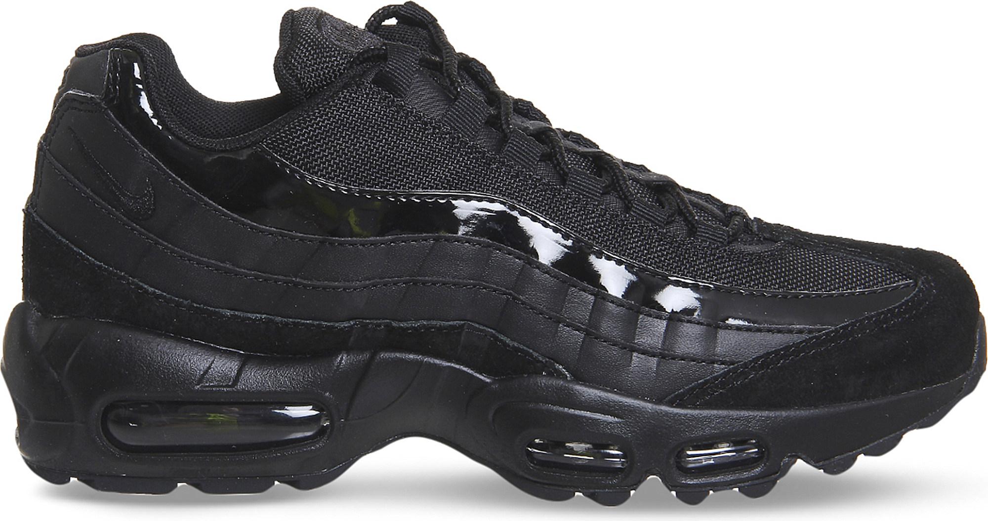 Nike Air Max 95 Leather And Mesh Trainers in Black for Men | Lyst UK