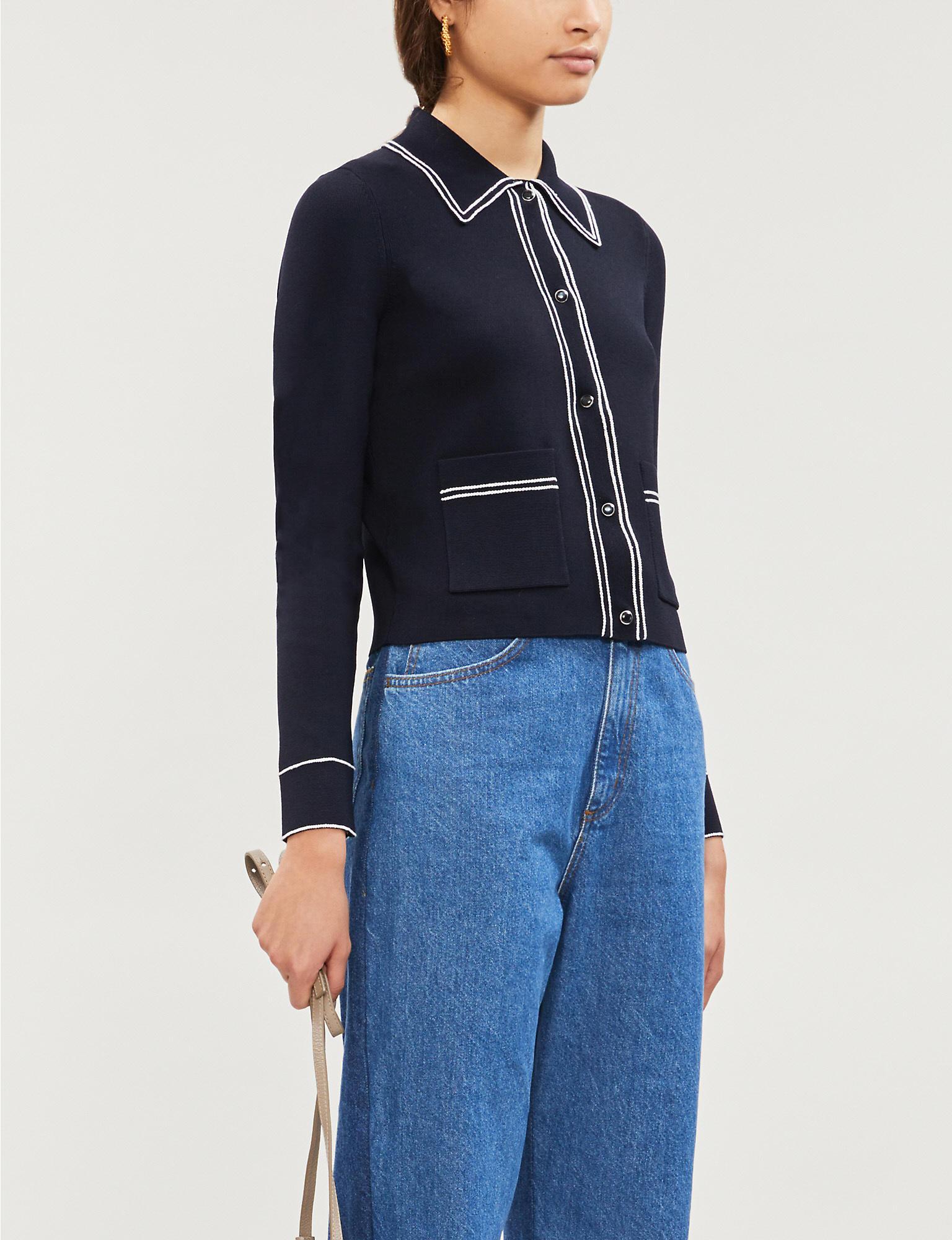 Sandro Synthetic Sailor Cardigan in 