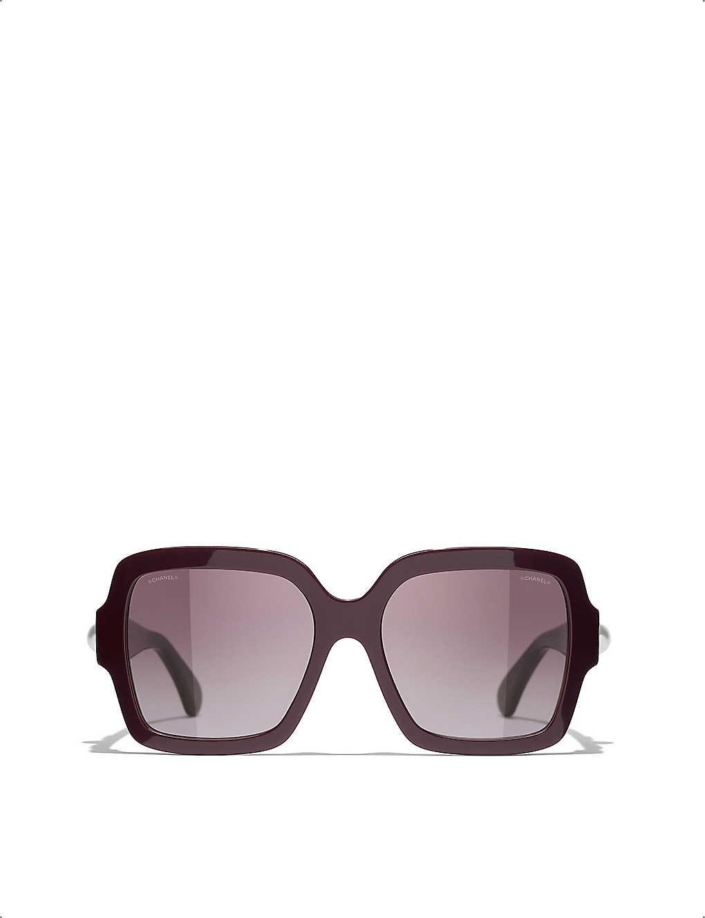 Chanel Square Sunglasses in Purple | Lyst