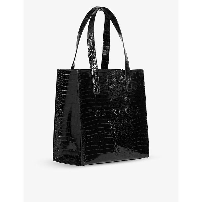 Ted Baker Reptcon Faux-leather Shopper Tote Bag in Black | Lyst