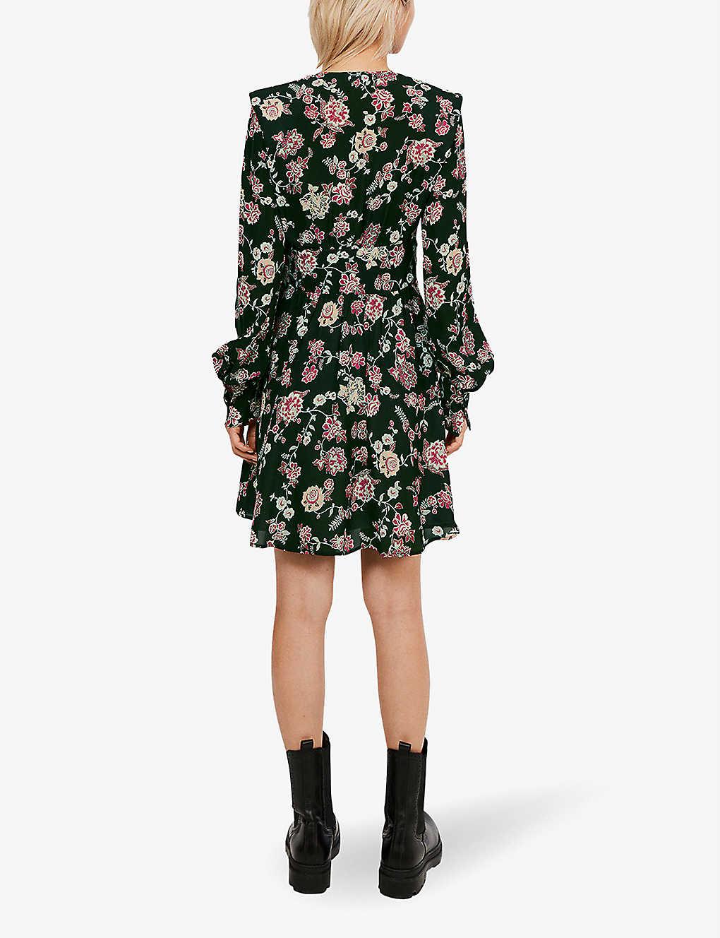 Claudie Pierlot Synthetic Reflex Floral Embroidered Crepe Dress in Black -  Lyst