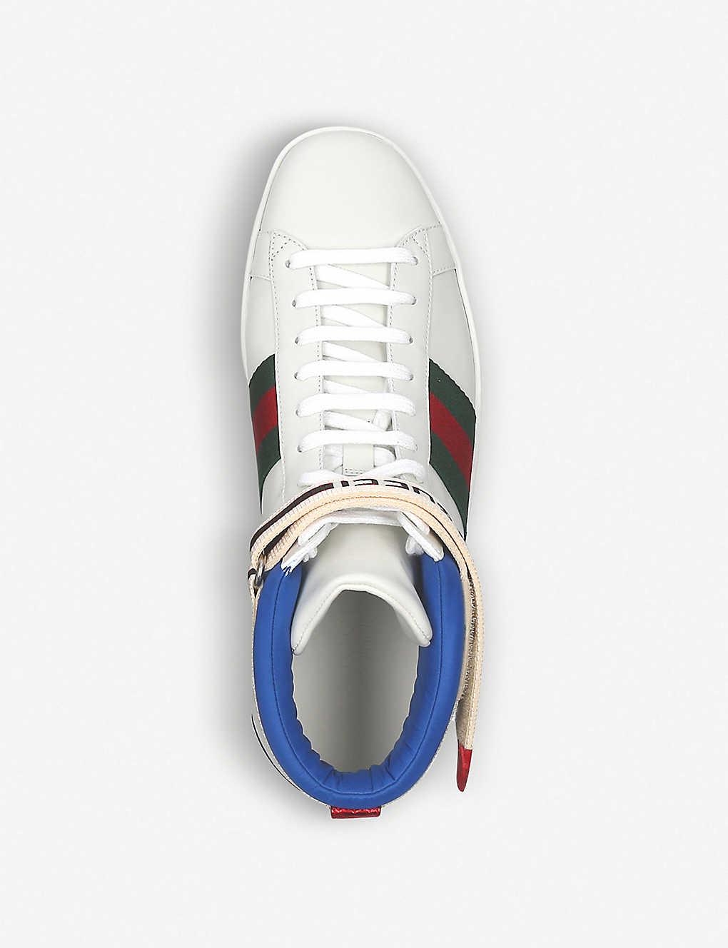 Gucci Ace Stripe High-top Sneaker in White for Men | Lyst