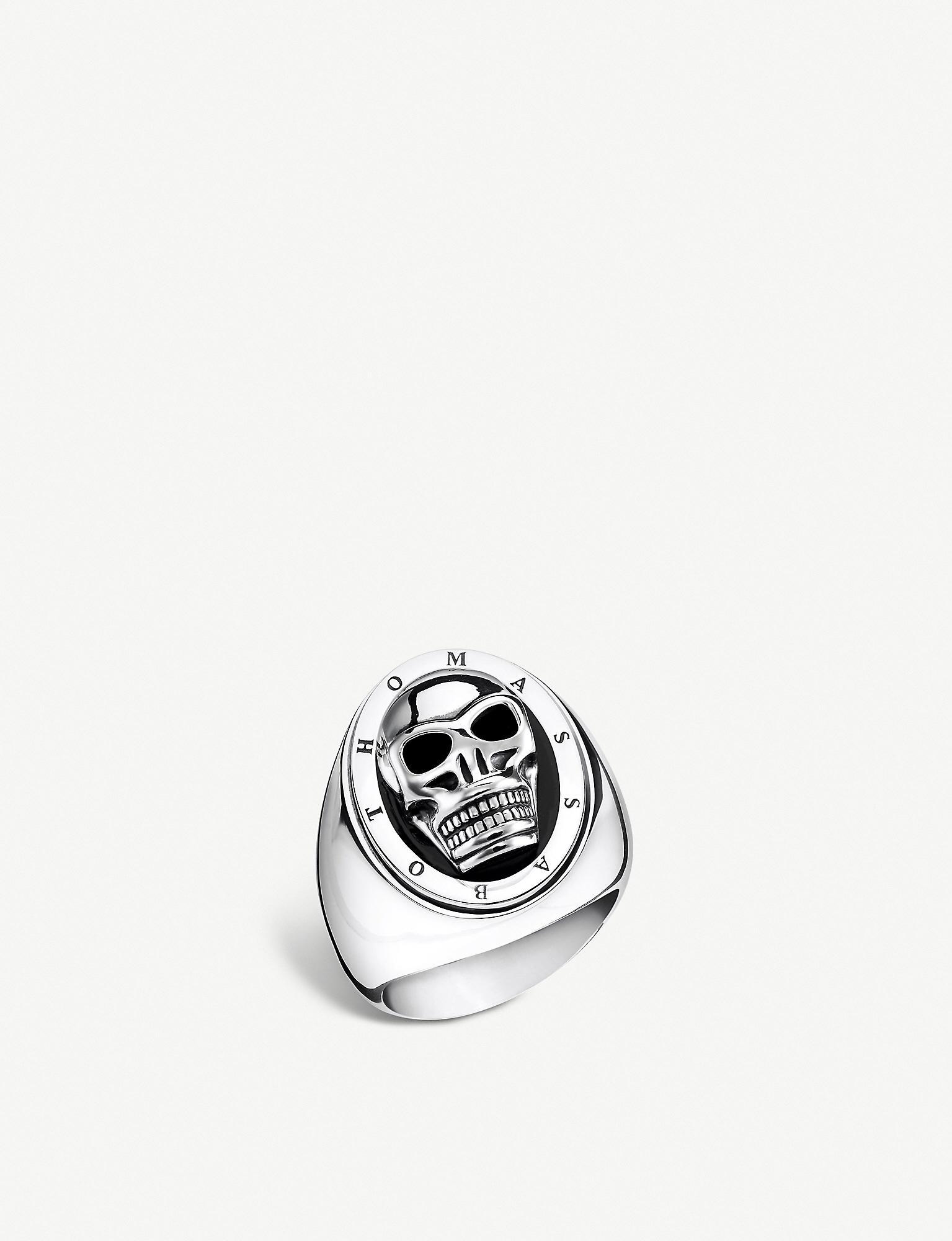 Thomas Sabo Skull Silver And Onyx Ring in Metallic for Men Lyst