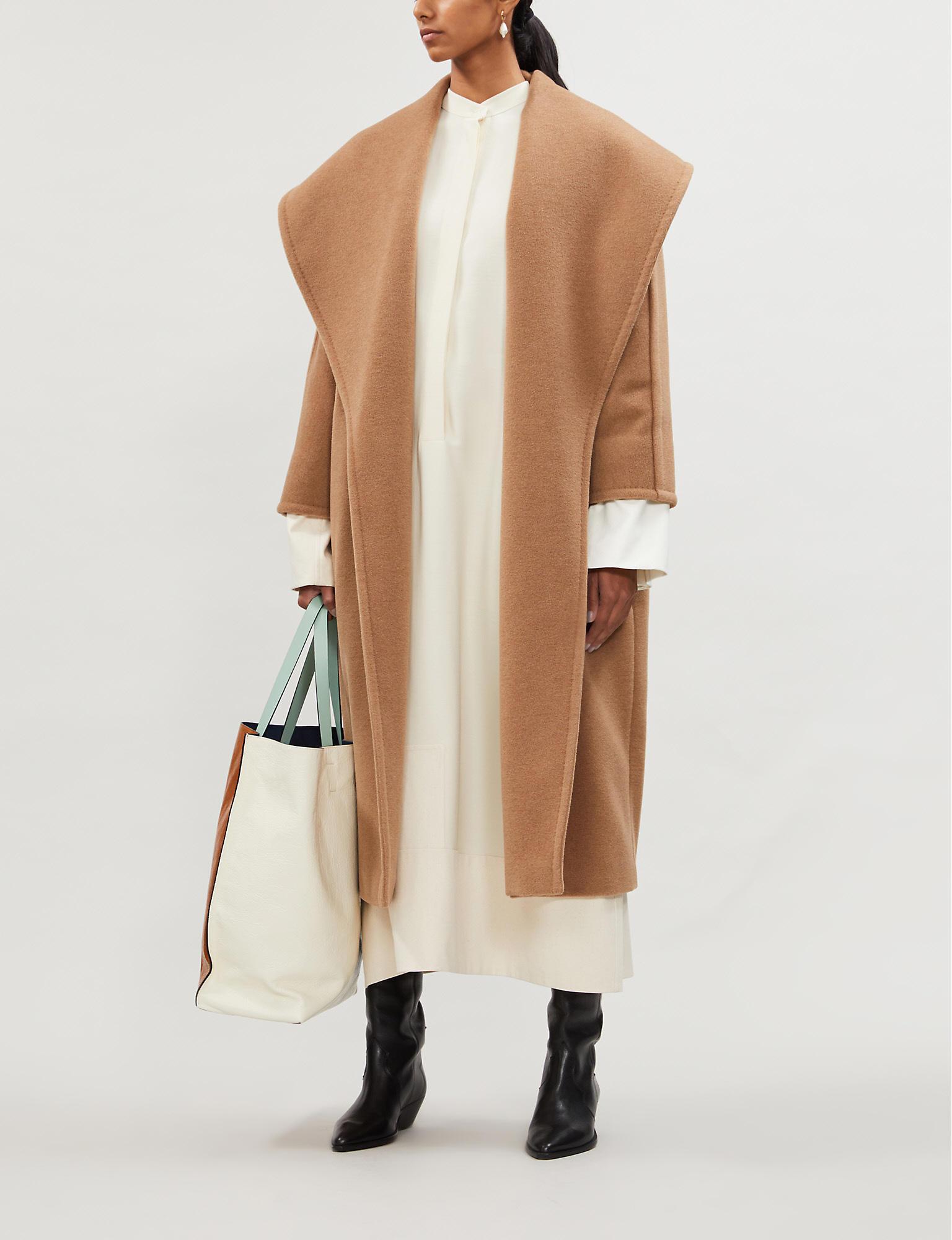 Max Mara Fretty Oversized Relaxed-fit Wool Coat in Camel (Natural) - Lyst