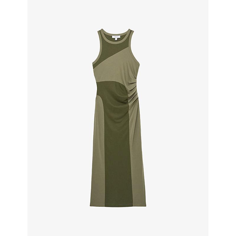 【海外限定】REISSワンピース☆Ava Colour-Blocked Jersey Midi Reiss Ava Colour-Blocked Jersey Midi Dress in Green | Lyst