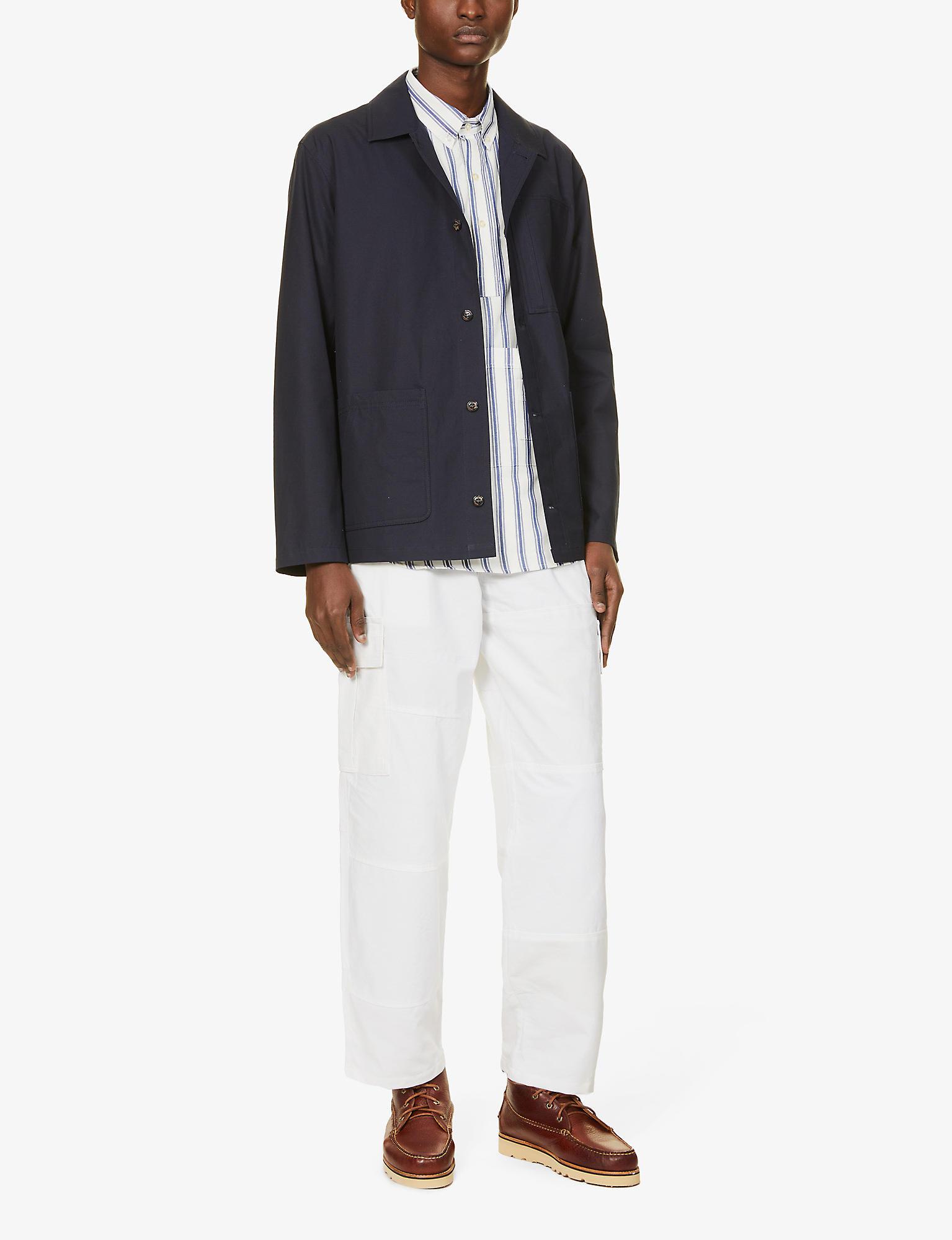 Peregrine Dawson Collared Oversized Cotton Jacket in Blue for Men | Lyst