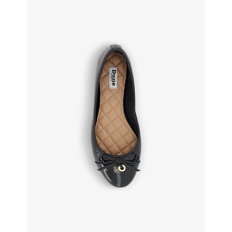 Dune Hallo Wide fit Leather Ballet Pumps in Black Lyst UK