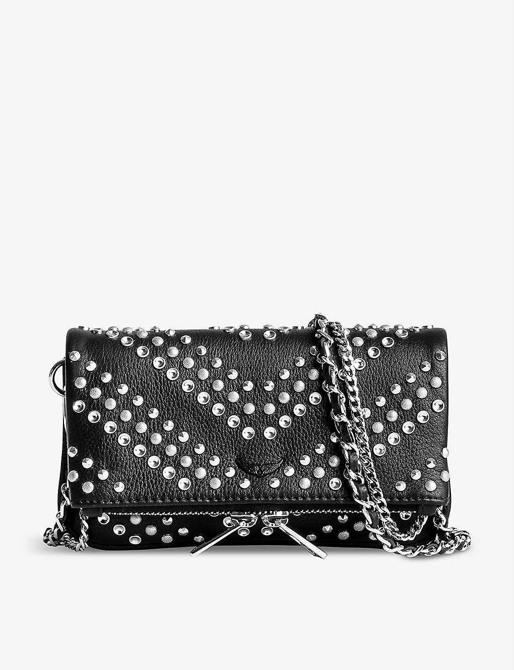 NWT Zadig & Voltaire Grained Leather Nano Rock Stud Clutch