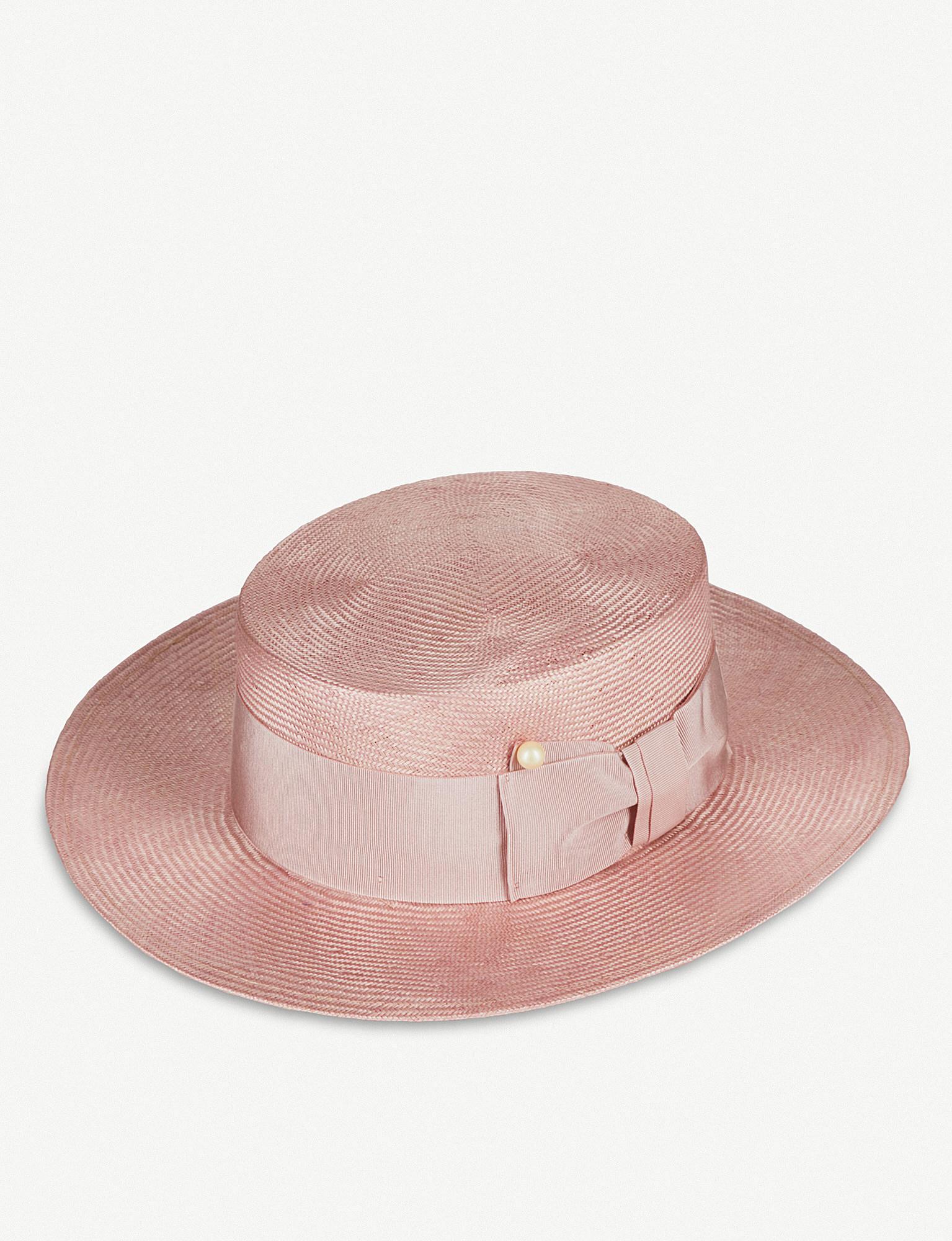 pink boater hat