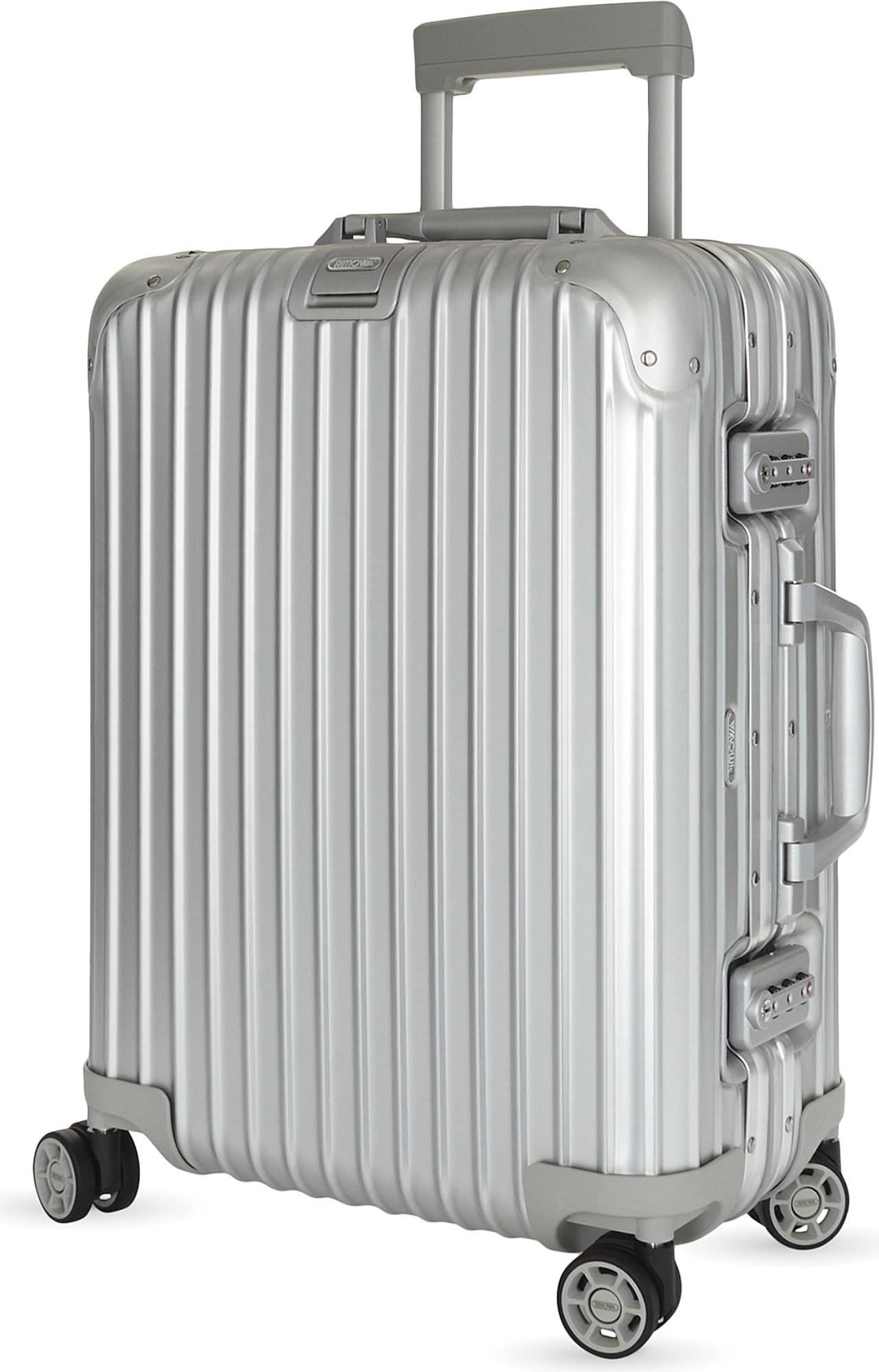 RIMOWA Topas Aluminium Four-wheel Cabin Suitcase 55cm in Metallic for Men |  Lyst