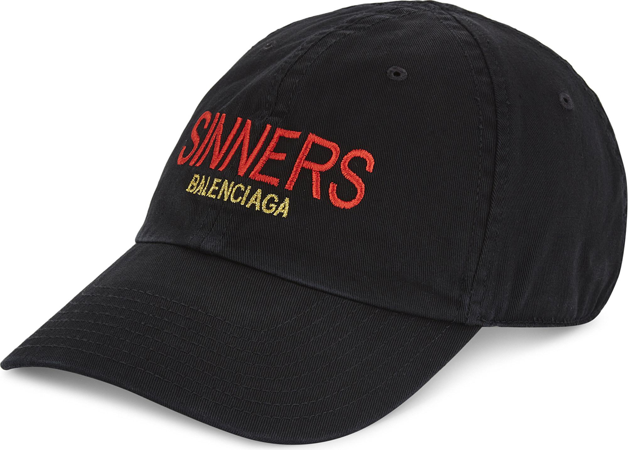 Balenciaga Sinner Capsule Cotton Strapback Cap in Black for Men | Lyst