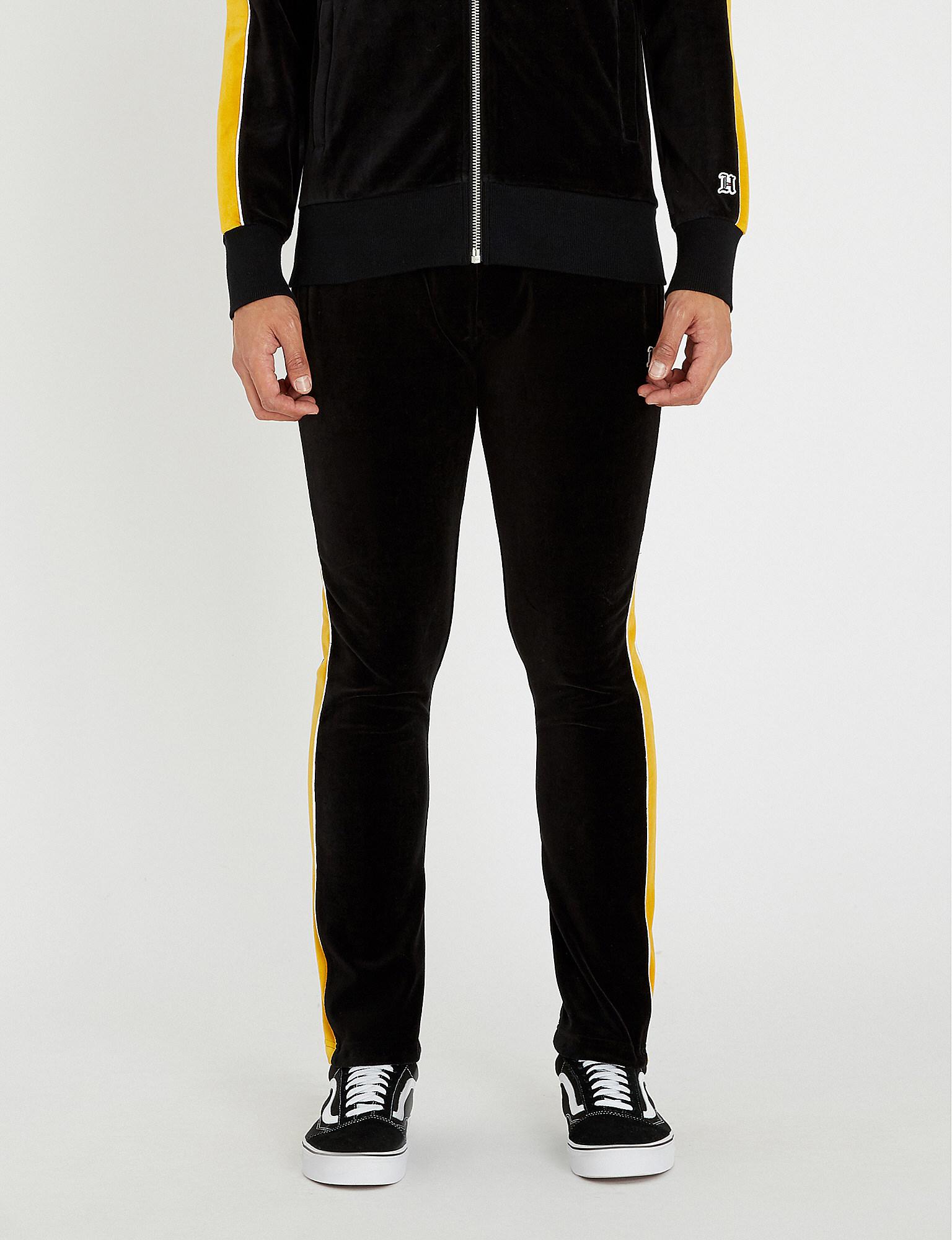 black velvet tracksuit bottoms