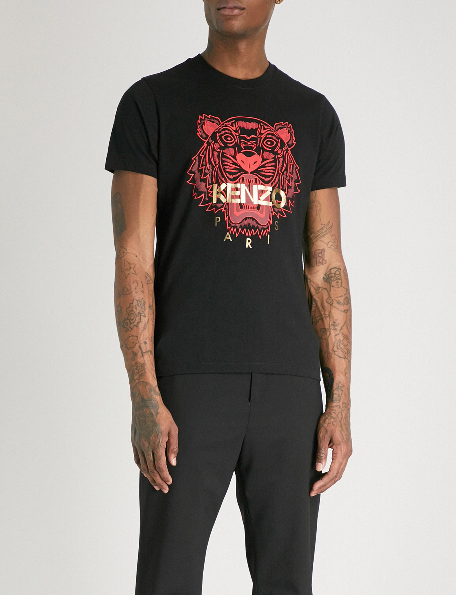 KENZO Chinese New Year Tiger Cotton-jersey T-shirt in Black for Men | Lyst